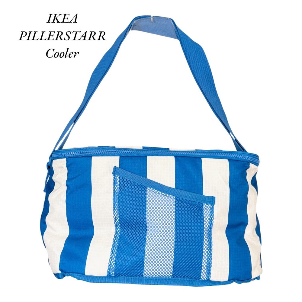 IKEA PILLERSTARR Blue Patterned Insulated Cooler Bag 15x8 ¾x10 ¼ "